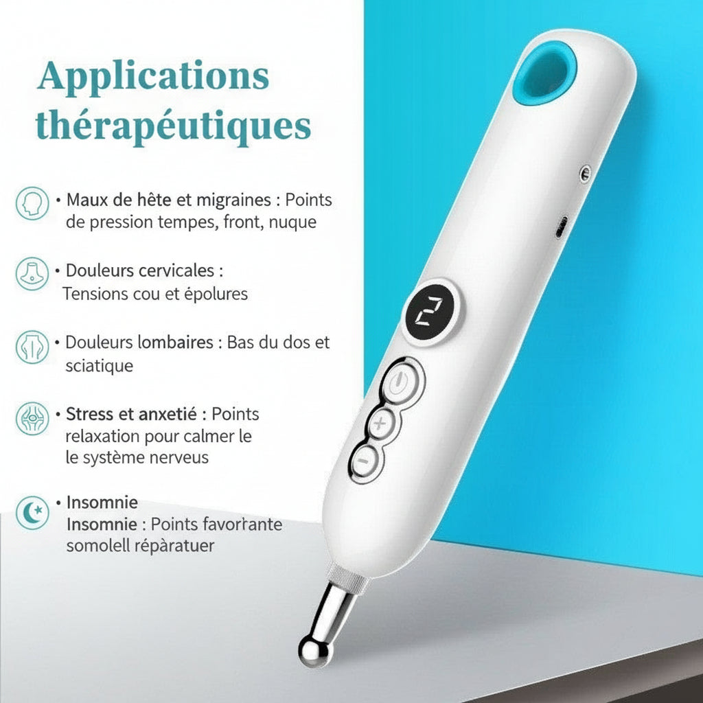 Acupuncture Électronique Soulagement Maux Tête Migraines Points Pression
