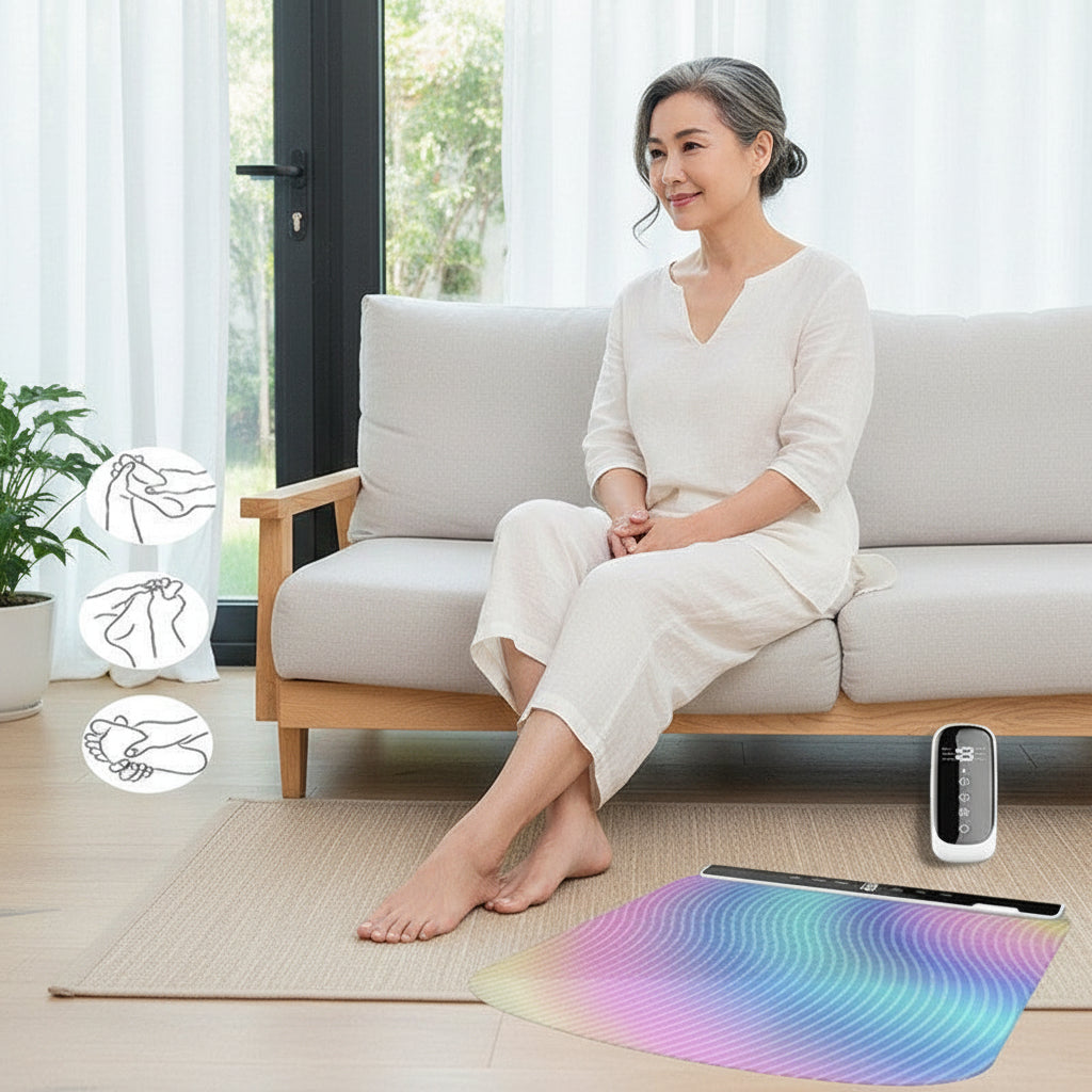 Electric Foot Massage Cushion with Remote Control - Vibrations for Fatigue Relief