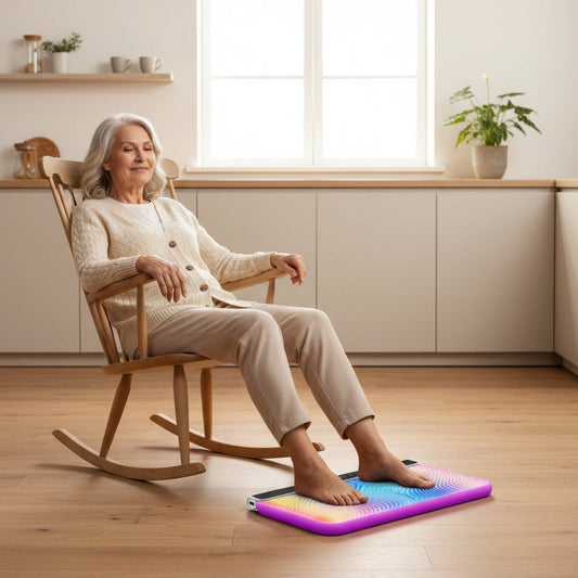 Photo 1: "Coussin massage pieds électrique FootRelax avec télécommande sans fil"
Photo 2: "Coussin massage pieds vibrations avec télécommande - vue complète"
Photo 3: "Détail coussin massage pieds - zones de vibration multi-points"
Photo 4: "Coussin massage pieds portable USB - gros plan"
Photo 5: "Utilisation coussin massage pieds - soulagement fatigue"
Photo 6: "Coussin massage pieds FootRelax - vue d'ensemble produit"
