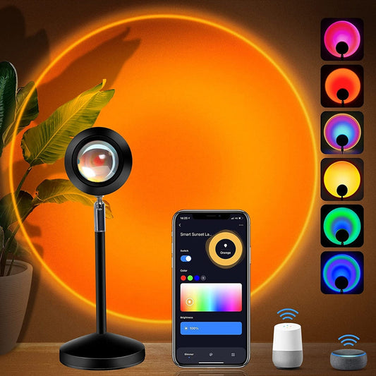 Lampe Soléa coucher soleil LED projection RGB contrôle vocal
