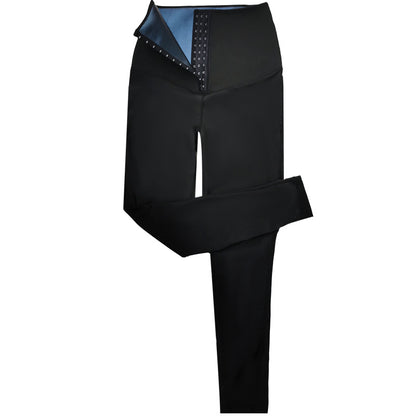 Pantalon Sudation Néoprène Bleu Argent Entraînement Fitness
