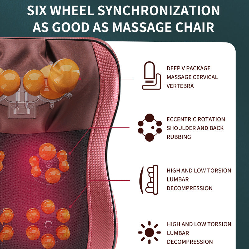 Coussin Massage Multi-Zones Nuque Dos Jambes Pieds Polyvalent
