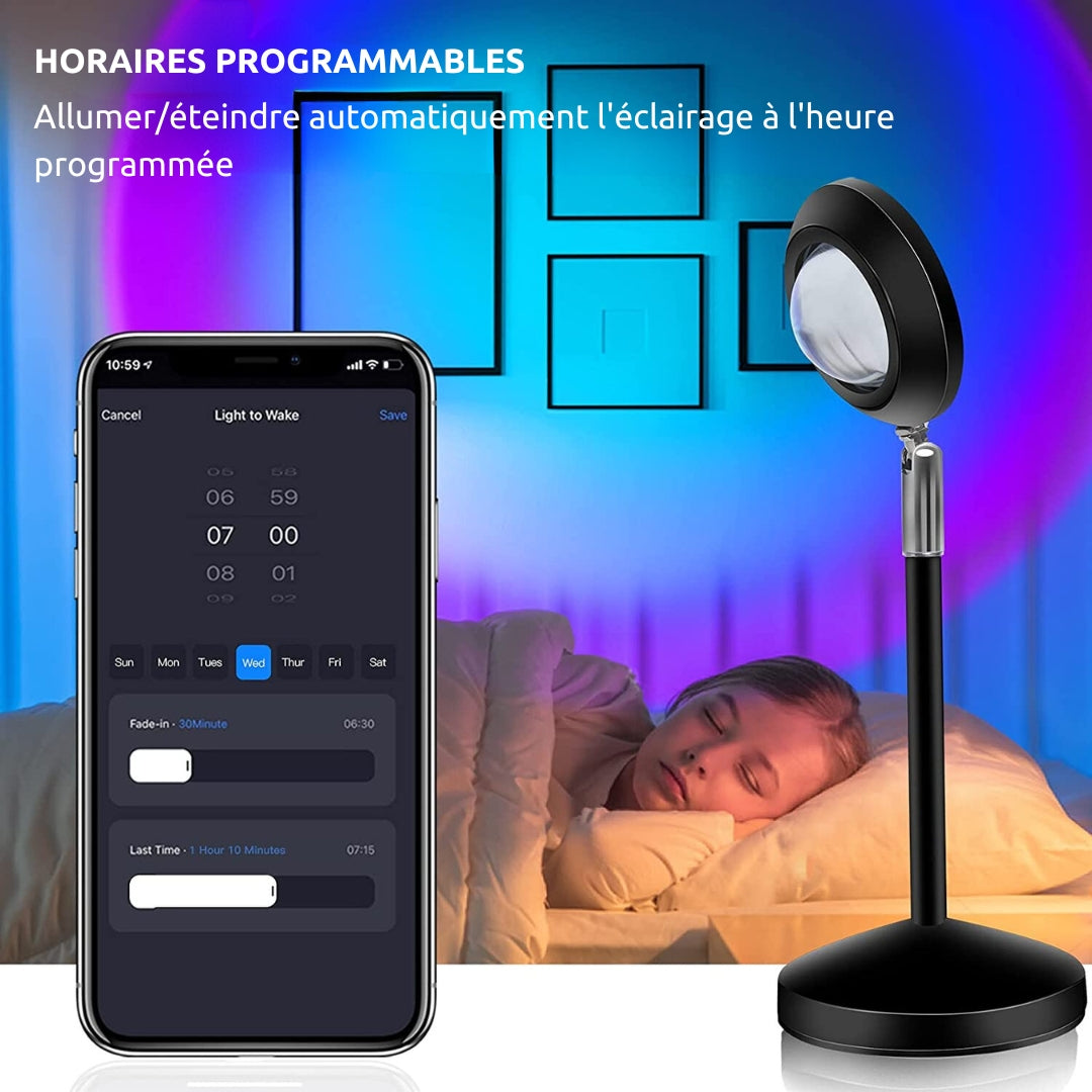 Lampe LED RGB coucher soleil Alexa Google Home TikTok
