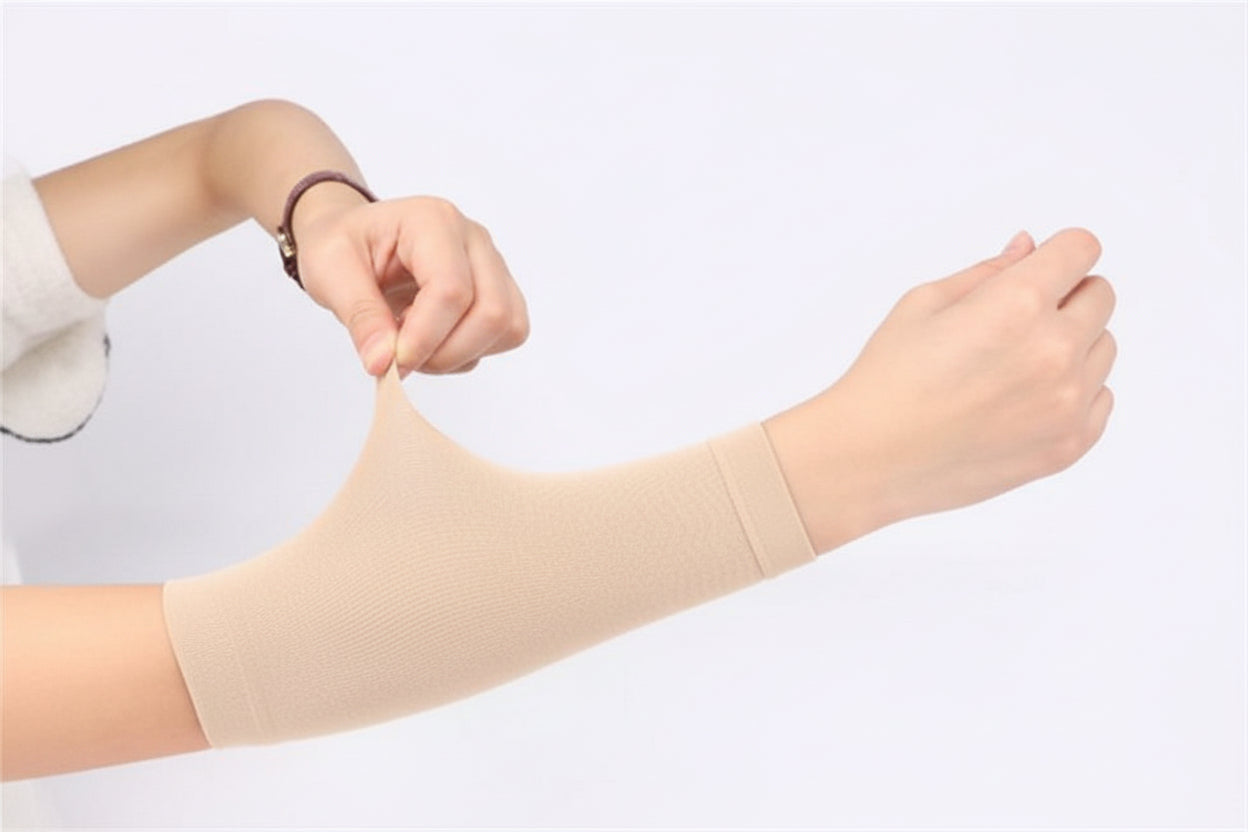 SlimArm Pro Manchons Minceur Bras Tissu Jinlun Respirant Beige

