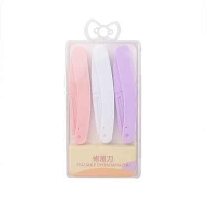 Rasoir sourcils BrowPerfect ensemble 3 pièces rose violet blanc
