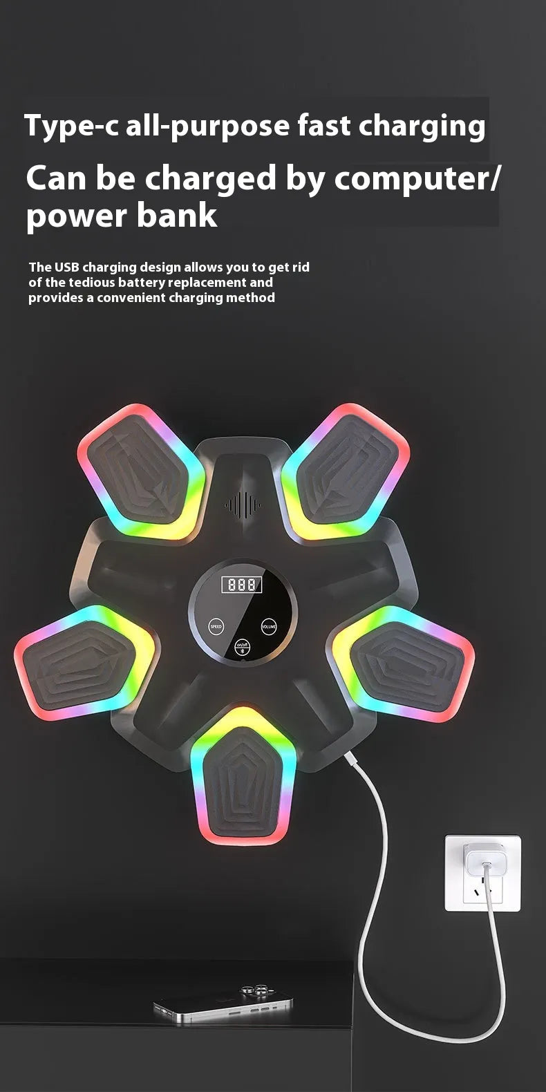 SmartBox Pro 2026 Premium – Bluetooth Smart Boxing Machine with LED Lights &amp; Interactive Training