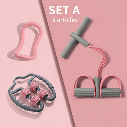 Multifunctional Elastic Yoga Fitness Rope - Abdominal Training, Pilates &amp; Stretching at Home