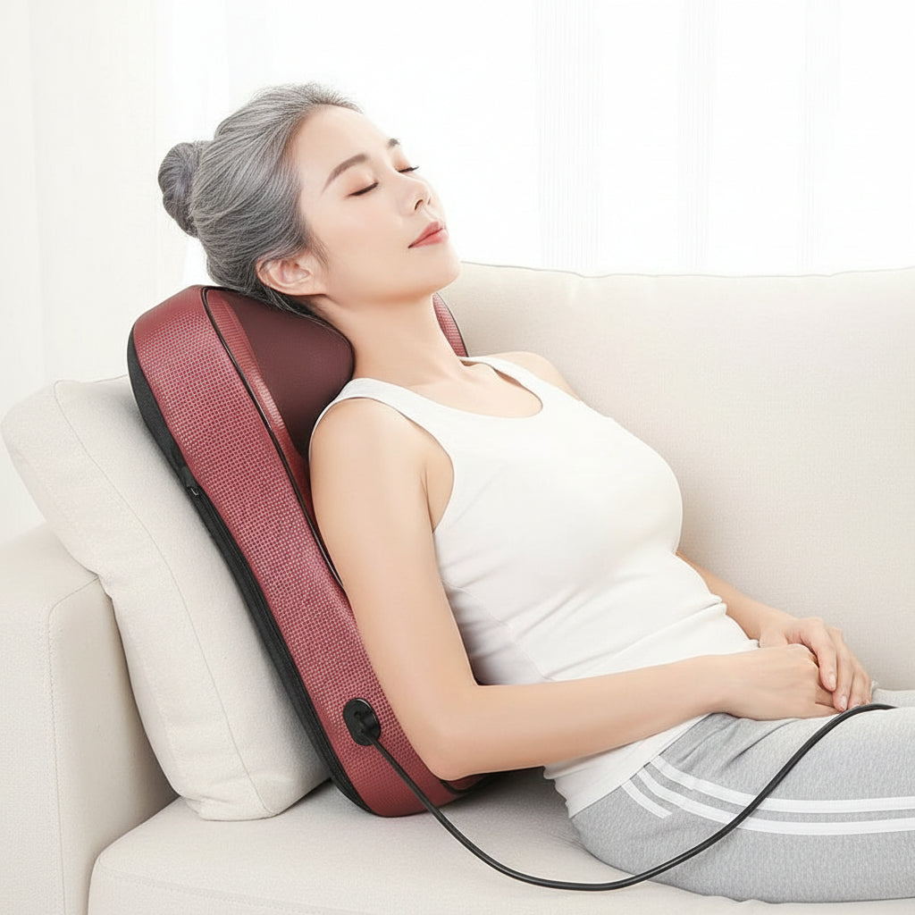 Coussin de Massage Shiatsu Multifonction Pétrissage Multi-Directionnel
