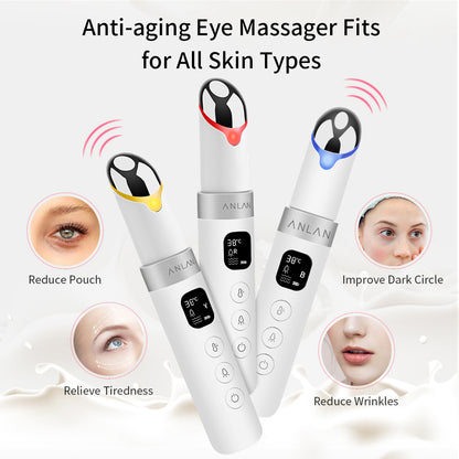 Electric Eye Massager with Vibration, LED Light, Heat, and Anti-Aging Dark Circle Treatment | EyeRevive Pro