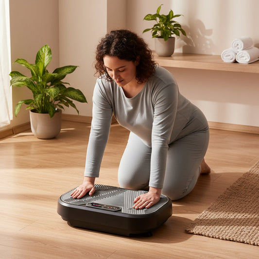 Plateforme Vibration Corps Entier avec Double Affichage LCD et Télécommande Intelligente
